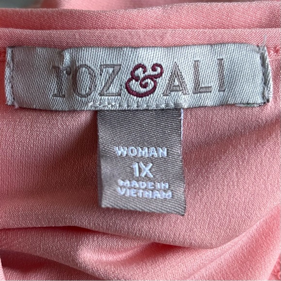•ROZ & ALI•  Peach Three Quarter Sleeve Pullover Top - Size 1X - Picture 2 of 8